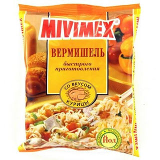 Мивимекс Вермишель быстрого приготовления в брикете со вкусом курицы, 50 г